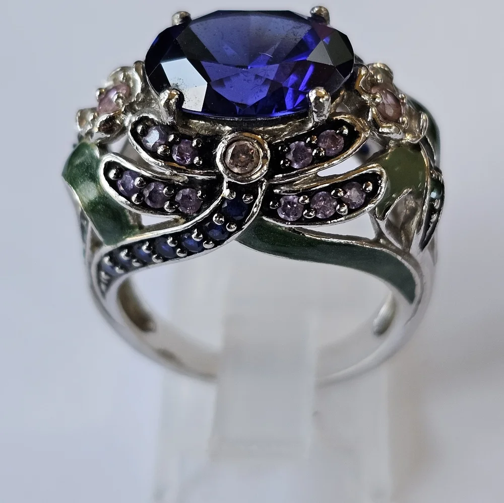 Retired Victoria Wieck Tanzanite and Amethyst Ring in Sterling Silver Sz 8! - Picture 14 of 14